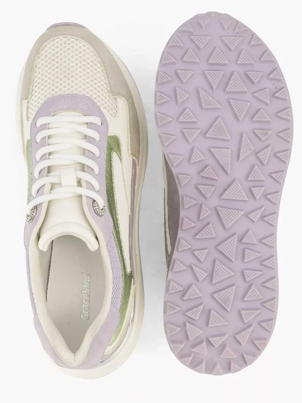 Dames Graceland Beige Chunky Sneaker Glitter