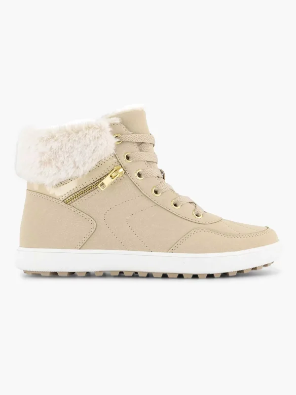 Dames Graceland Beige Hoge Sneaker