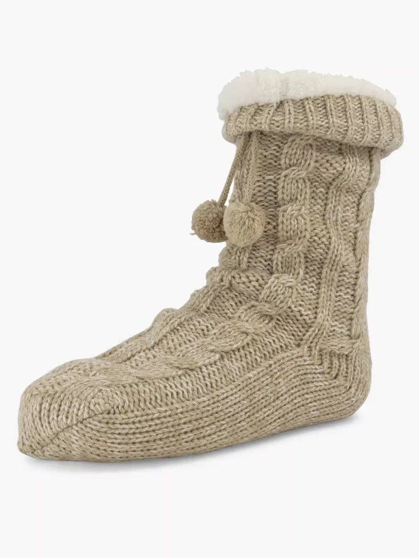 Dames vanHaren Beige Huissok 36-41