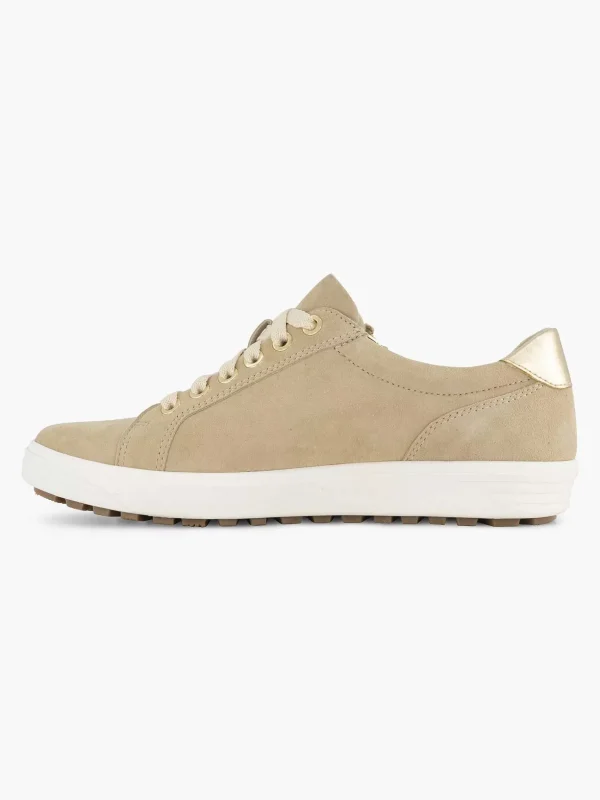 Dames Medicus Beige Leren Comfort Sneaker