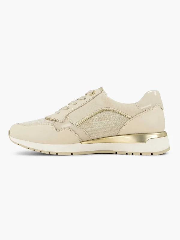 Dames Medicus Beige Leren Comfort Sneaker