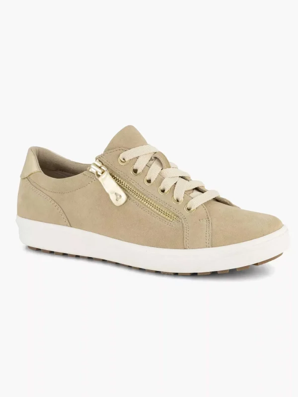 Dames Medicus Beige Leren Comfort Sneaker