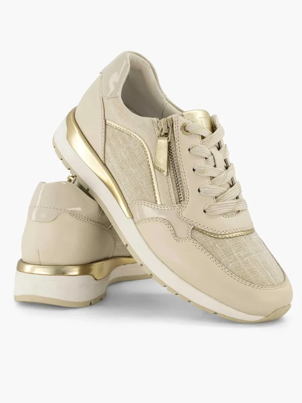 Dames Medicus Beige Leren Comfort Sneaker