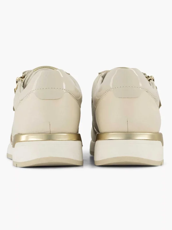 Dames Medicus Beige Leren Comfort Sneaker