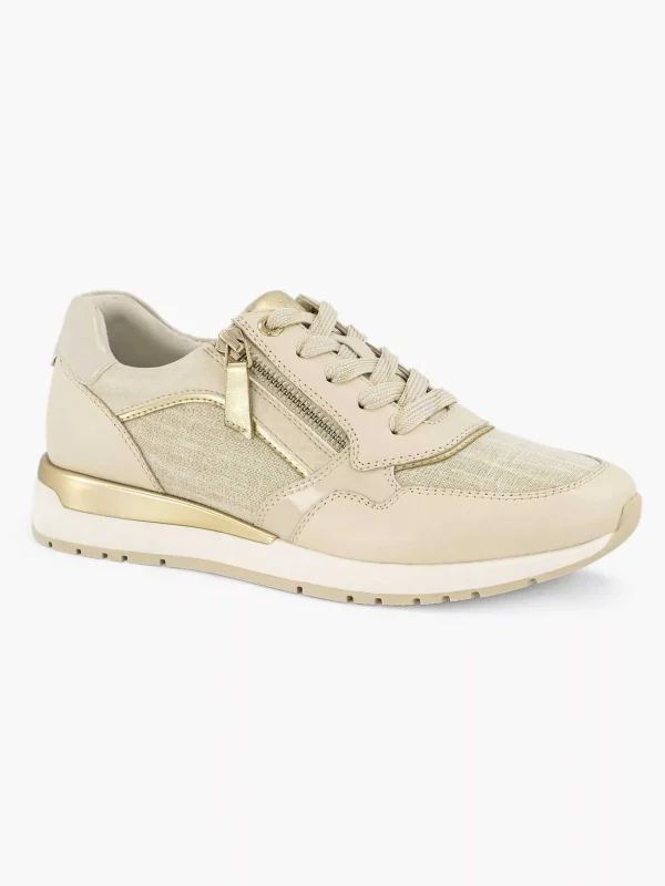 Dames Medicus Beige Leren Comfort Sneaker