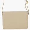 Dames 5th Avenue Beige Leren Schoudertas