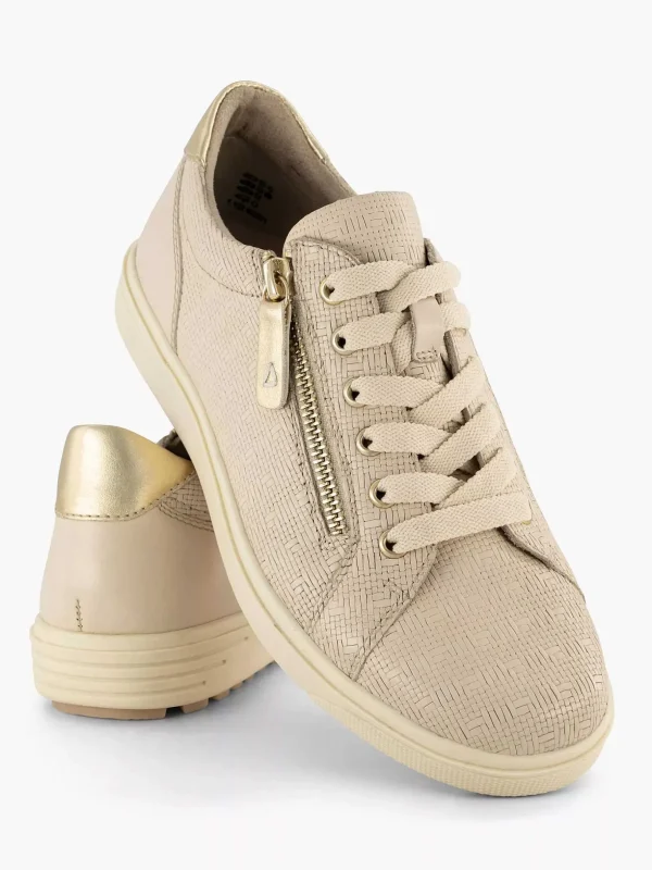 Dames Medicus Beige Leren Sneaker