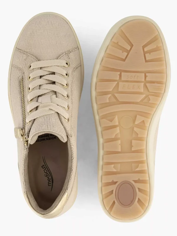 Dames Medicus Beige Leren Sneaker