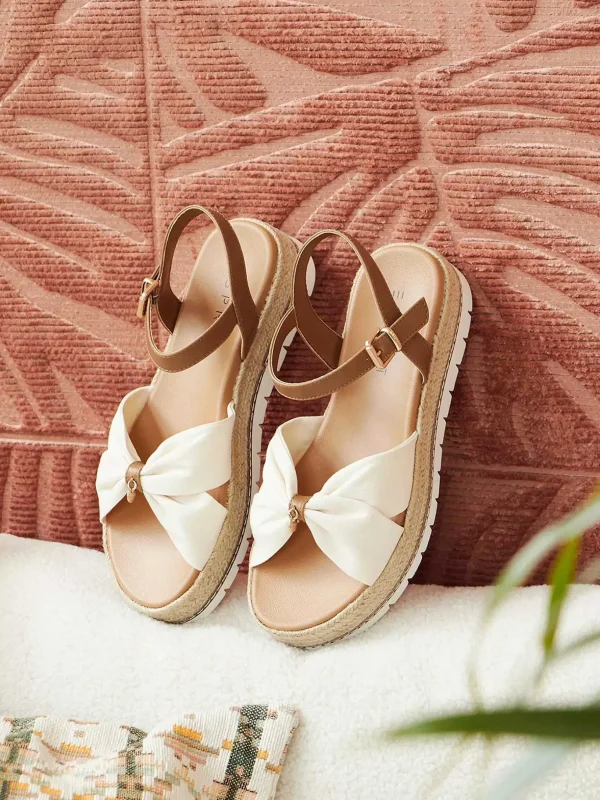 Dames Esprit Beige Platform Sandaal