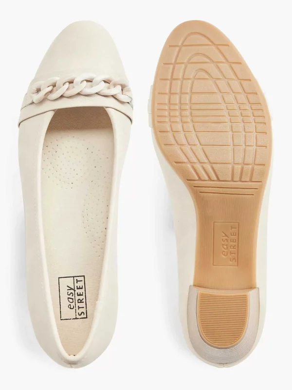 Dames Easy Street Beige Pump Sierketting