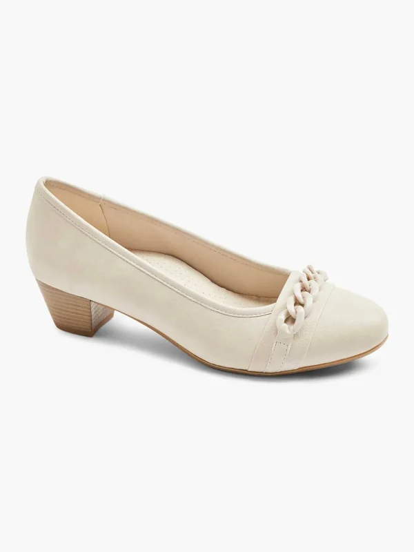 Dames Easy Street Beige Pump Sierketting