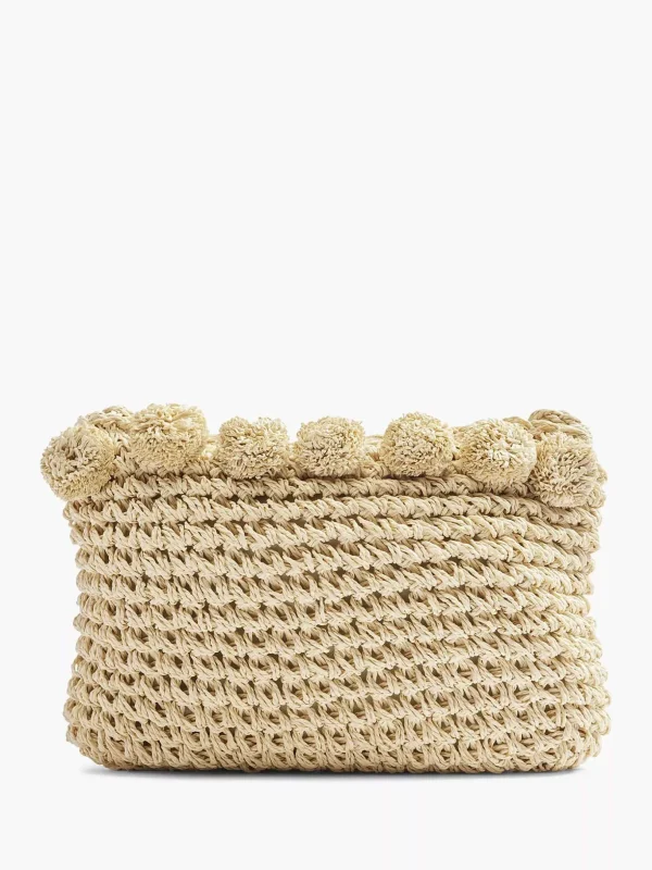 Dames Graceland Beige Rieten Schoudertas