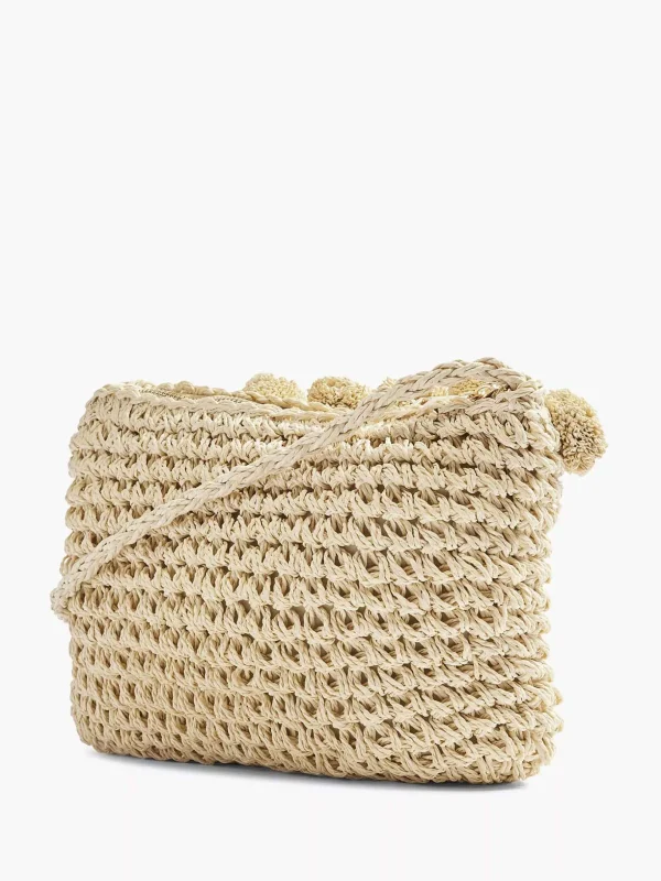 Dames Graceland Beige Rieten Schoudertas