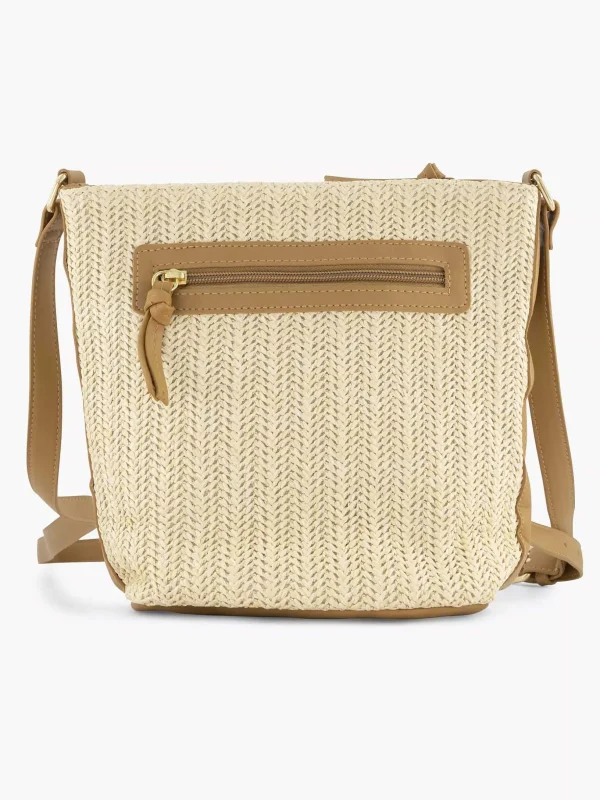 Dames Graceland Beige Schoudertas Gevlochten