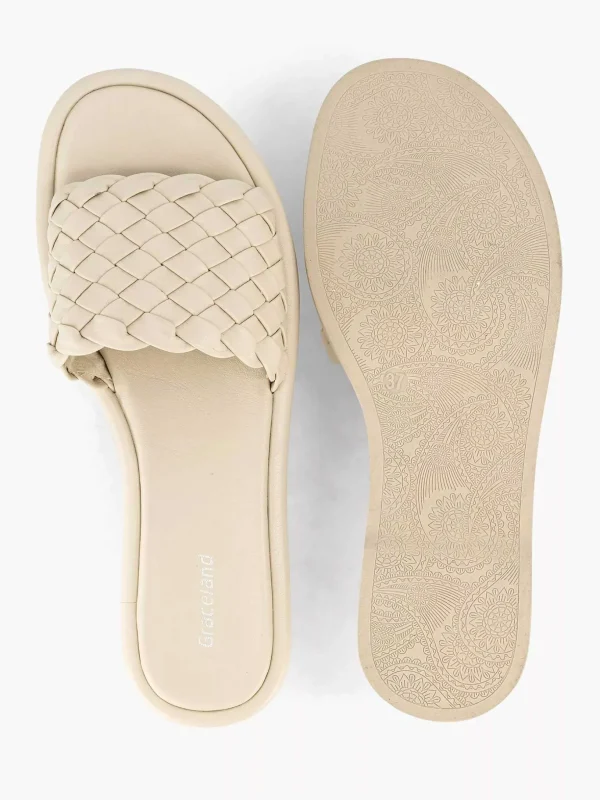 Dames Graceland Beige Slipper Gevlochten