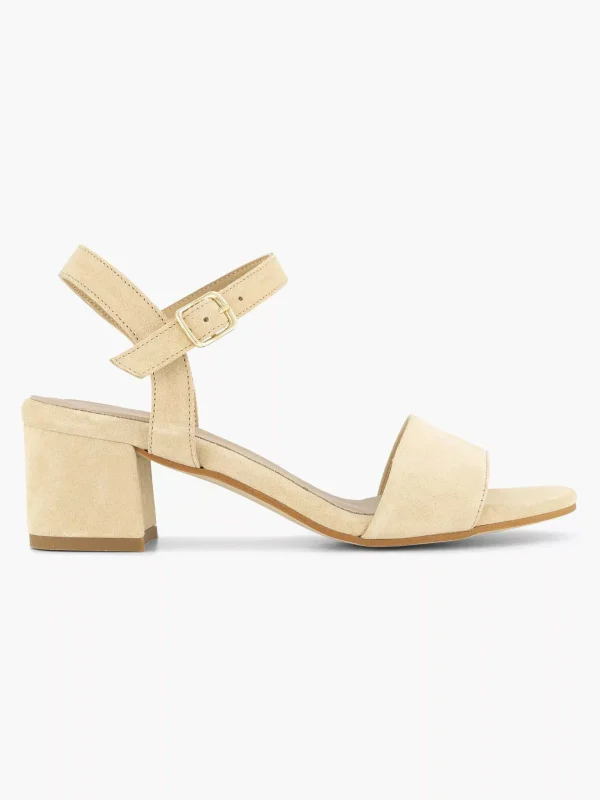 Dames 5th Avenue Beige Suede Sandalette