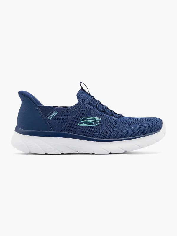 Dames Skechers Blauwe Sneaker Swift Fit - Hands Free Memory Foam