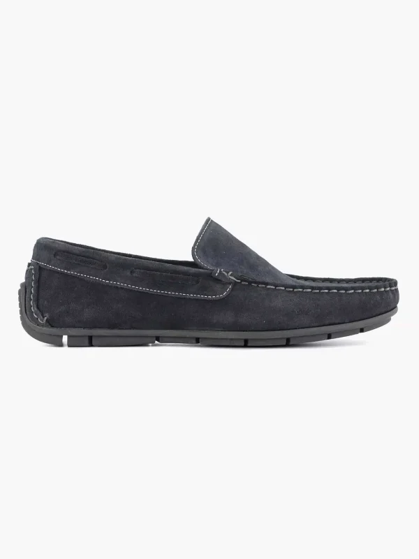 Heren Easy Street Blauwe Suede Comfort Instapper