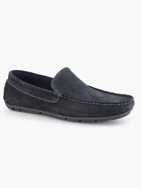 Heren Easy Street Blauwe Suede Comfort Instapper