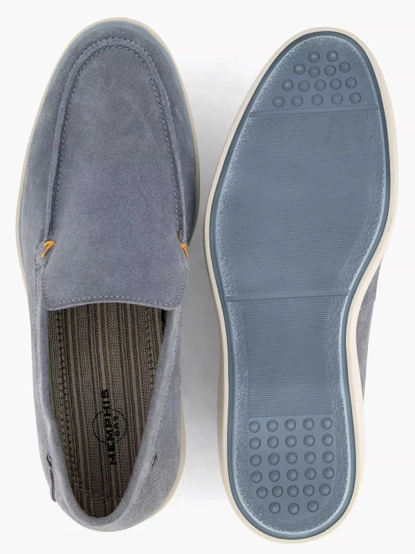Heren Memphis One Blauwe Suede Loafer