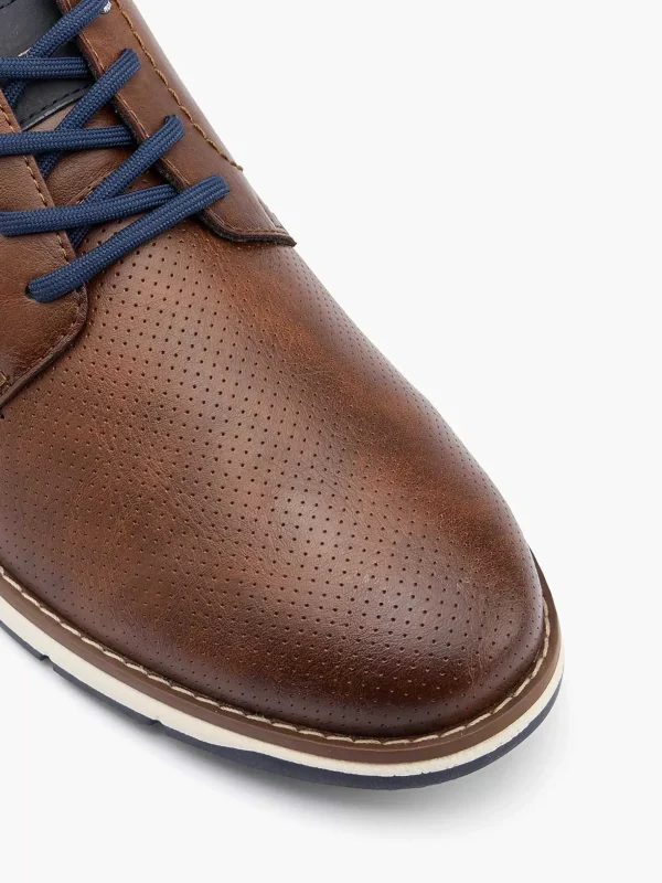 Heren TOM TAILOR Bruine Leren Sneaker
