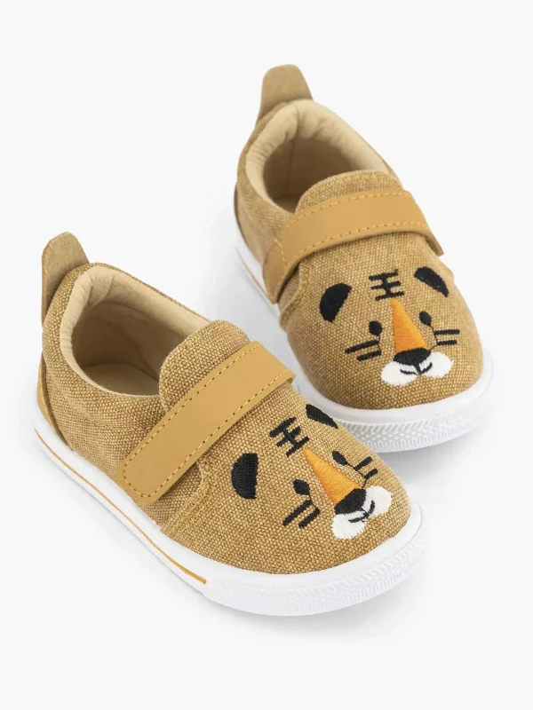 Kinderen Bobbi-Shoes Cognac Canvas Instapper Beer