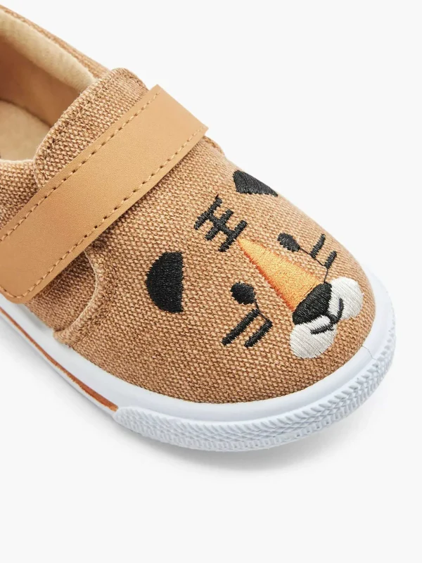 Kinderen Bobbi-Shoes Cognac Canvas Instapper Beer