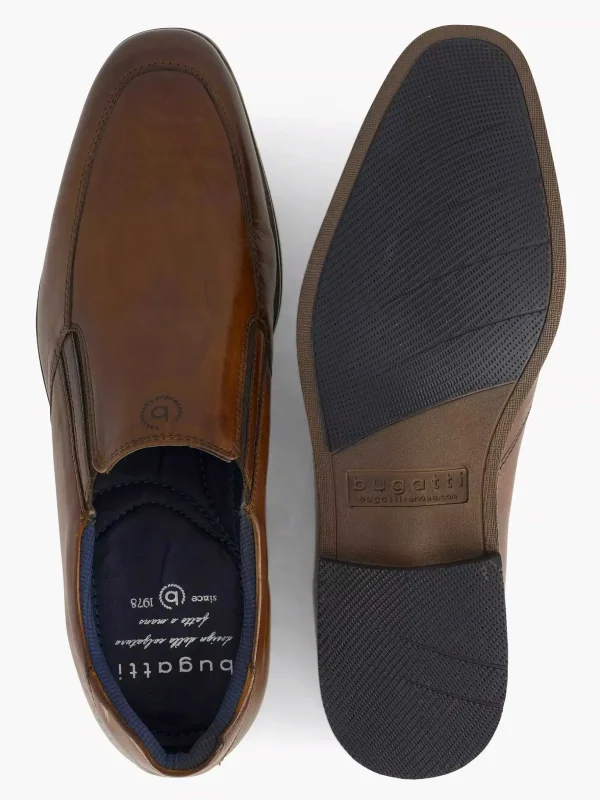 Heren Bugatti Cognac Leagro Slipper