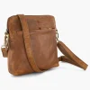 Dames 5th Avenue Cognac Leren Schoudertas