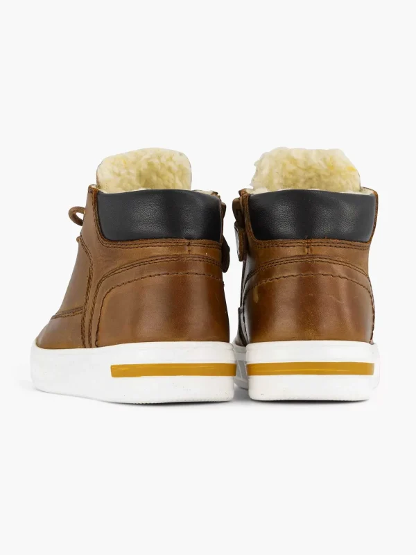 Kinderen Vty Cognac Leren Sneaker