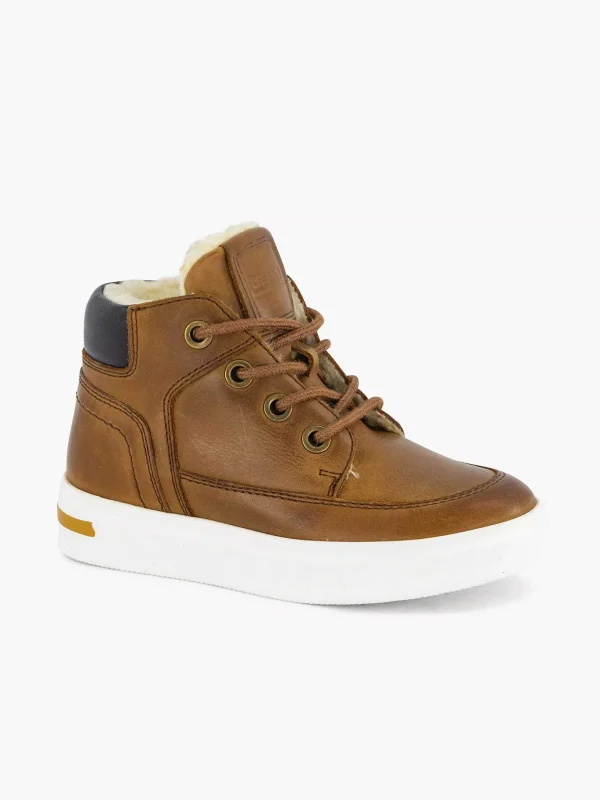 Kinderen Vty Cognac Leren Sneaker