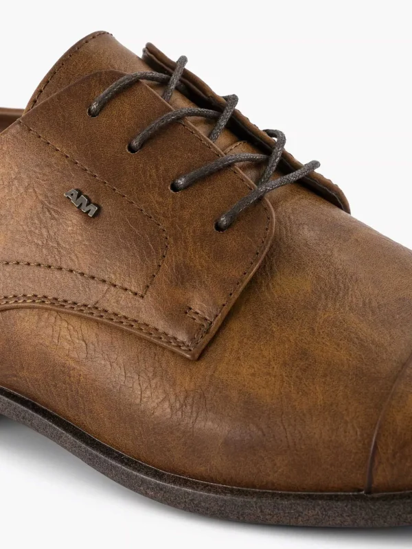 Heren AM SHOE Cognac Veterschoen