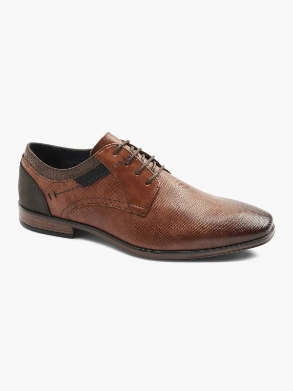 Heren AM SHOE Cognac Veterschoen