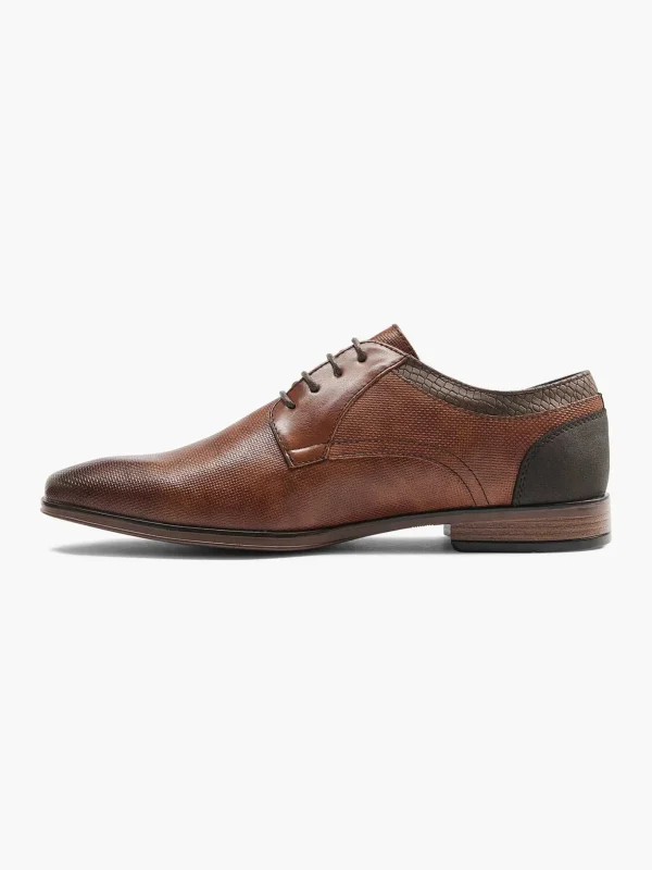 Heren AM SHOE Cognac Veterschoen