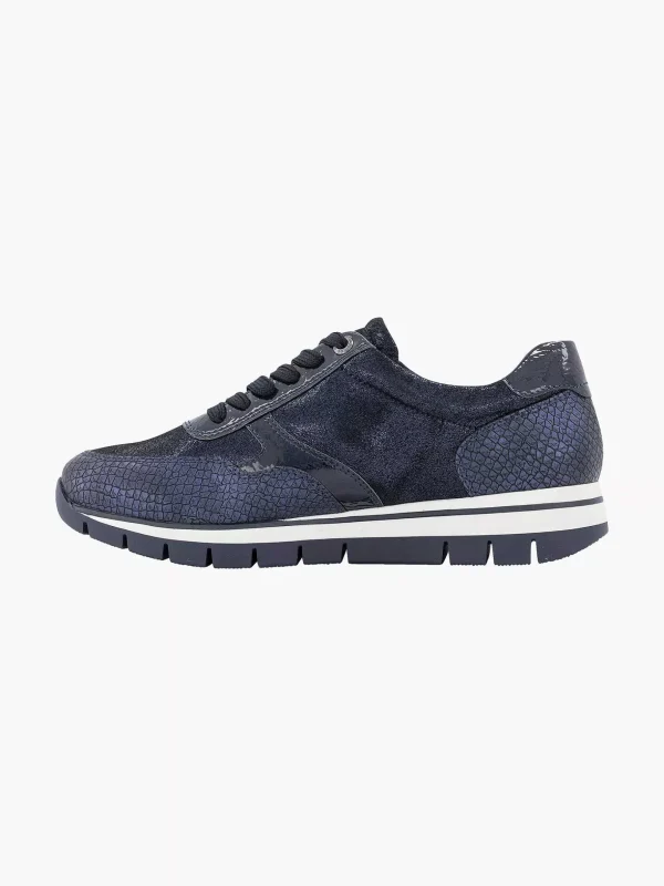 Dames Medicus Donkerblauwe Comfort Sneaker Croco