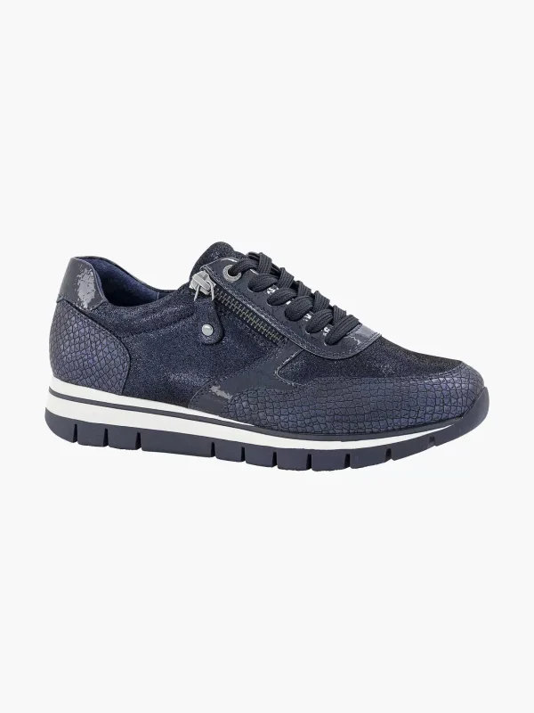 Dames Medicus Donkerblauwe Comfort Sneaker Croco