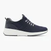 Dames Medicus Donkerblauwe Leren Comfort Sneaker