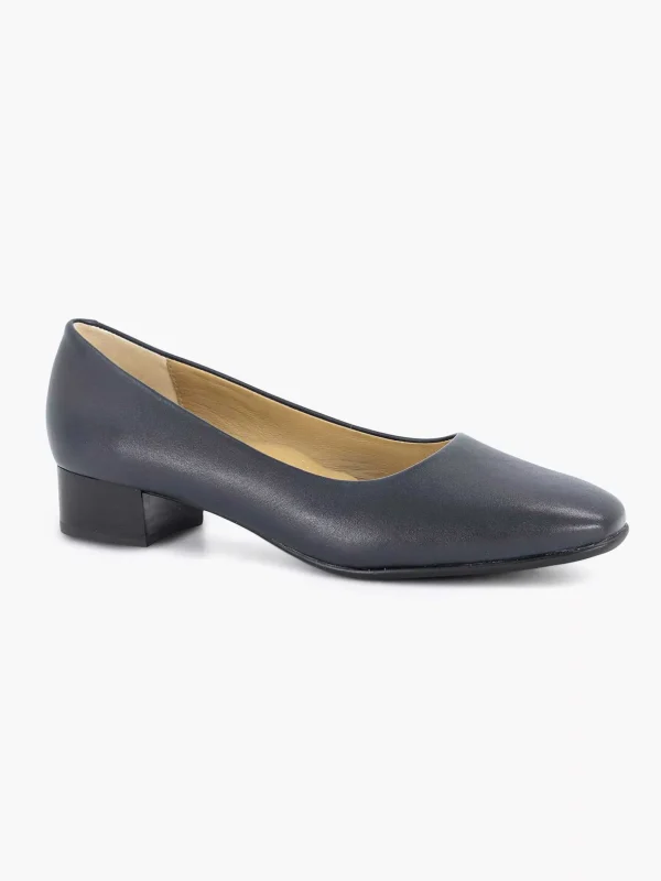Dames Medicus Donkerblauwe Leren Comfort Pump