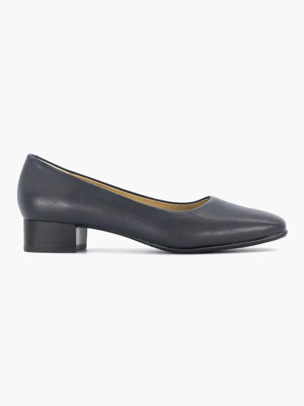 Dames Medicus Donkerblauwe Leren Comfort Pump