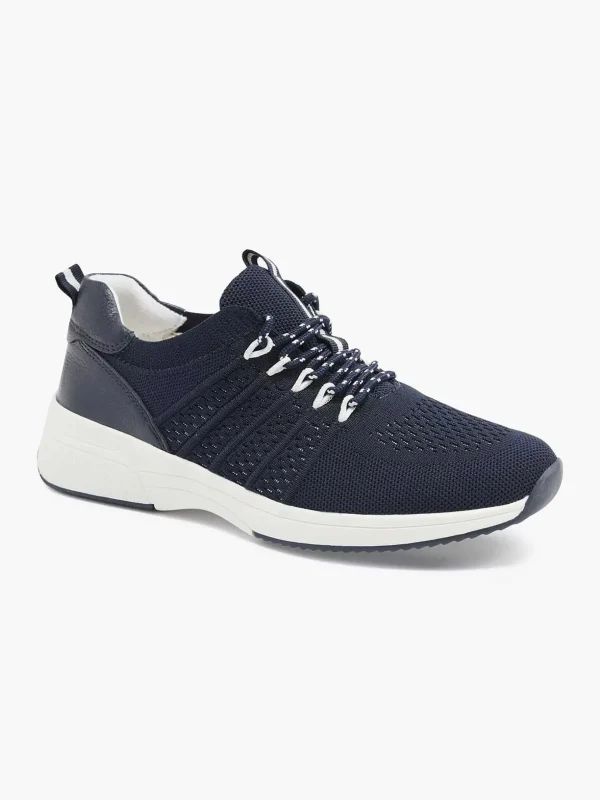 Dames Medicus Donkerblauwe Leren Comfort Sneaker