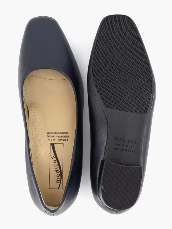 Dames Medicus Donkerblauwe Leren Comfort Pump