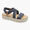 Dames Esprit Donkerblauwe Platform Sandaal