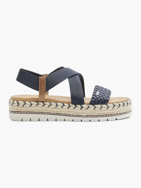 Dames Esprit Donkerblauwe Platform Sandaal