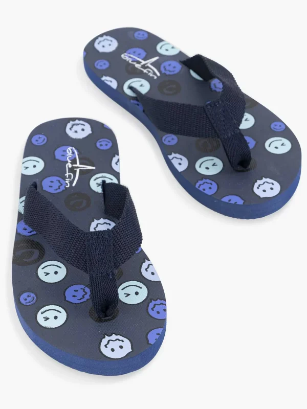 Kinderen Blue Fin Donkerblauwe Teenslipper Smiley