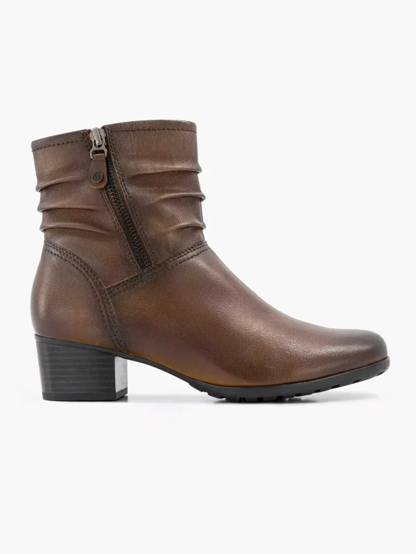 Dames Medicus Donkerbruine Leren Comfort Enkellaars Hak