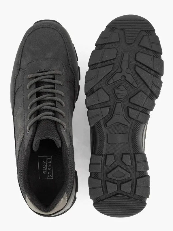 Heren Easy Street Donkergrijze Comfort Sneaker