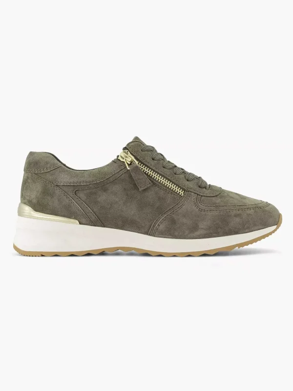 Dames Medicus Donkergroene Leren Comfort Sneaker