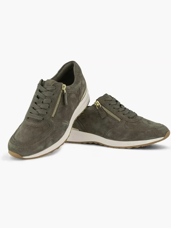 Dames Medicus Donkergroene Leren Comfort Sneaker