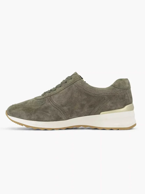 Dames Medicus Donkergroene Leren Comfort Sneaker