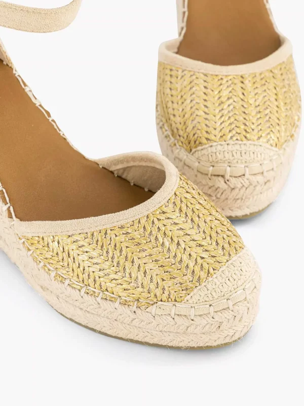 Dames Graceland Gouden Espadrille Sleehak